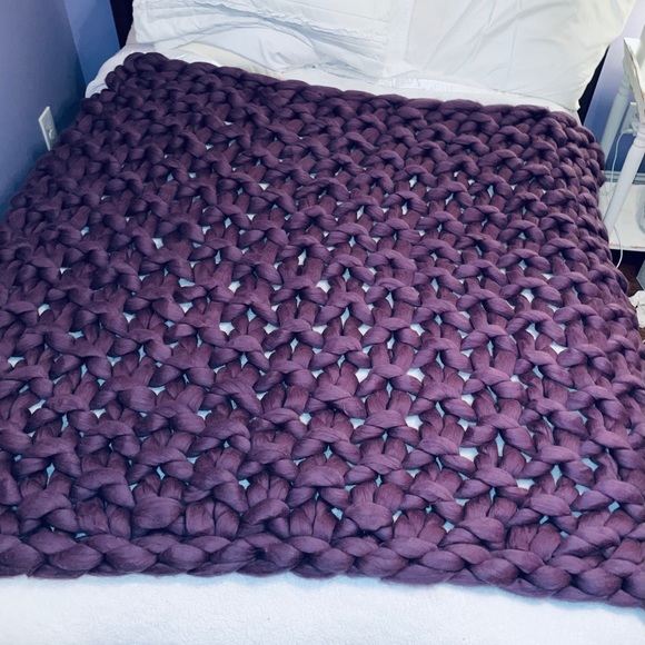 Handmade in U.S.A 50x60” Chunky Knit Blanket